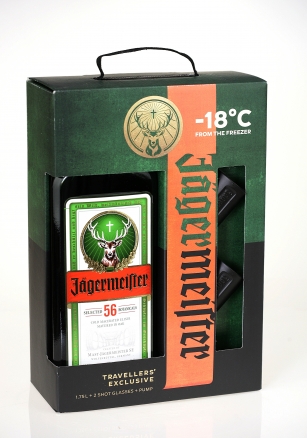 Jagermeister Likier Ziołowy  1.75 L + Kieliszki + Pompka