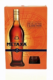 Brandy Metaxa 7* 0,7L + 2 szklanki